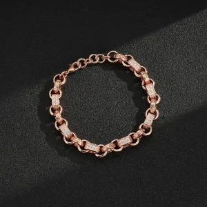 10mm Rose Gold Filled Gypsy Link Belcher Bracelet 8 Inches