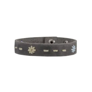 2050 - Floral Stitched Leather Bracelet