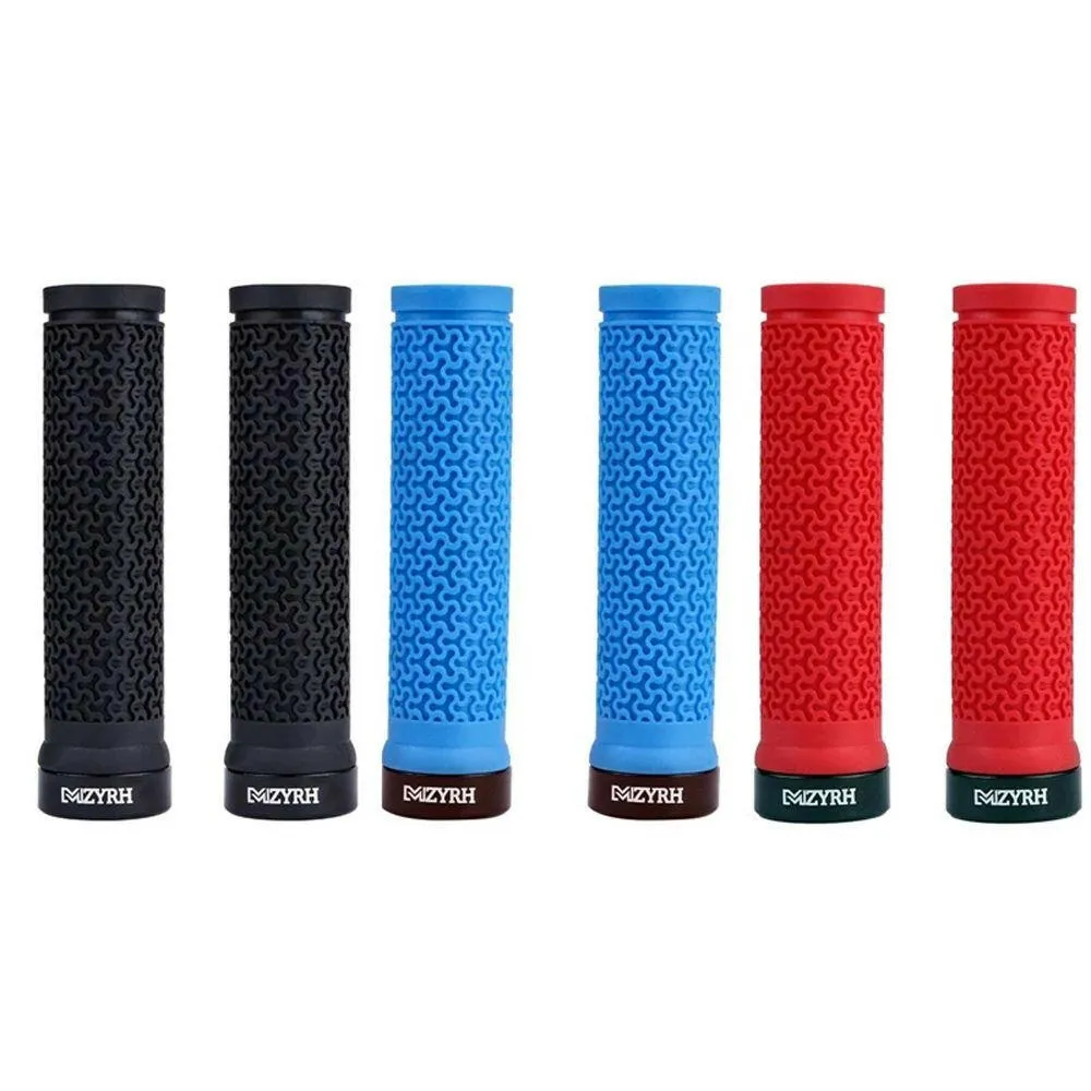 2pcs MTB Grips Mountain Bike Lockable Aluminum Clamp Grip Lock On Anti-Slip Rubber Bicycle Shock-Proof Handle 10