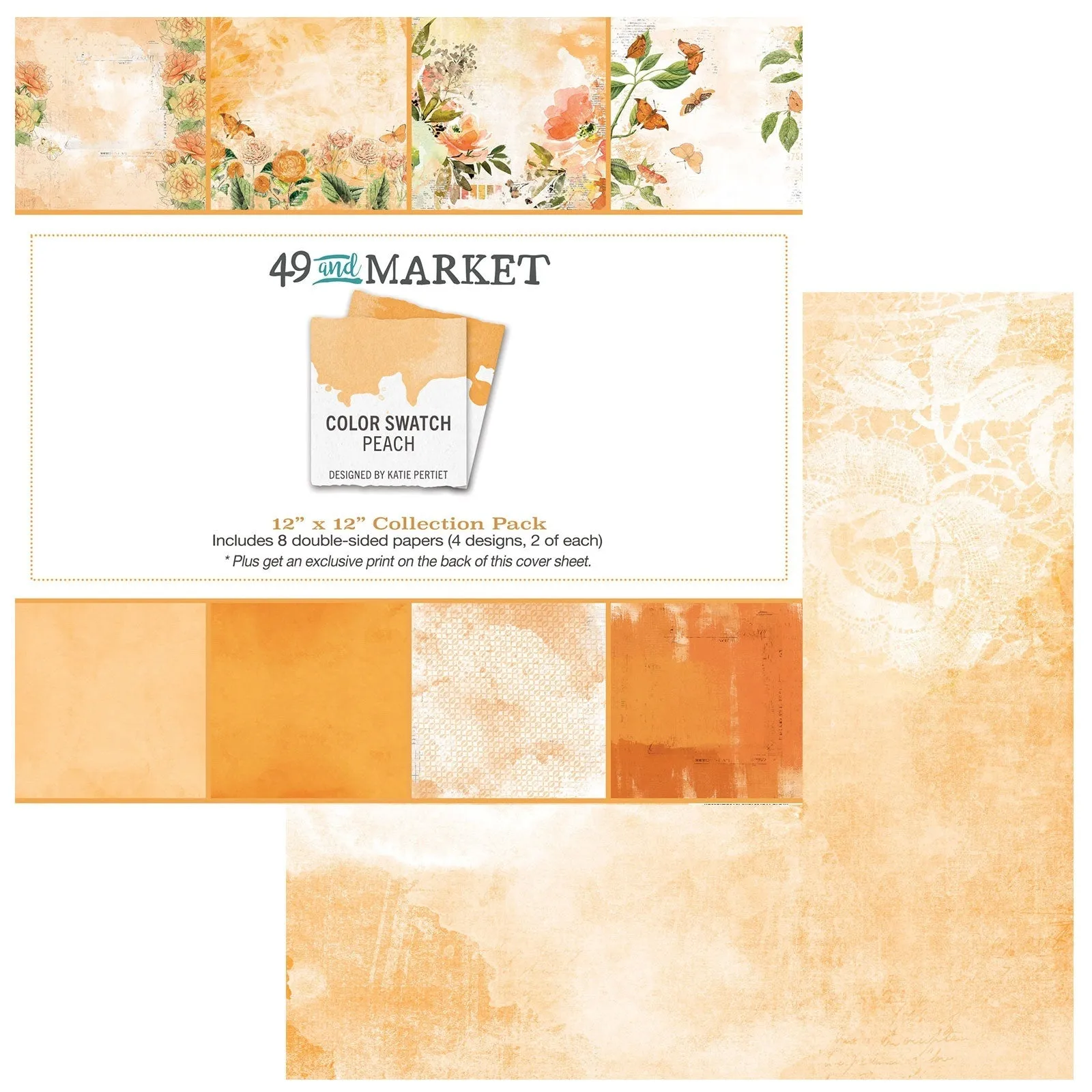 49 and Market 12 x 12 Collection  Pack   -  Color Swatch  Peach