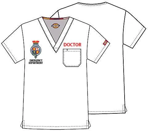 83706 RPA Emergency Doctor Dickies Unisex v-neck scrub top