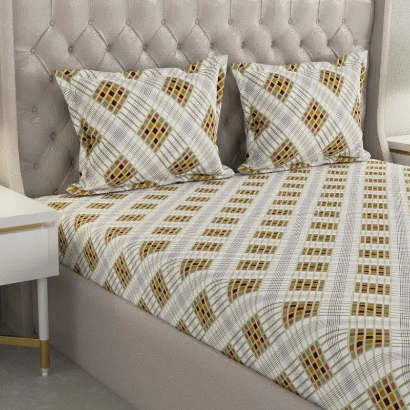 Andil Printed Bedsheet - Green