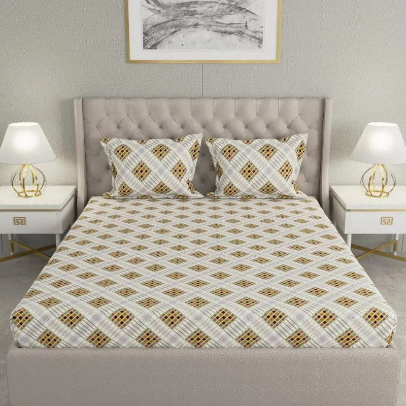 Andil Printed Bedsheet - Green