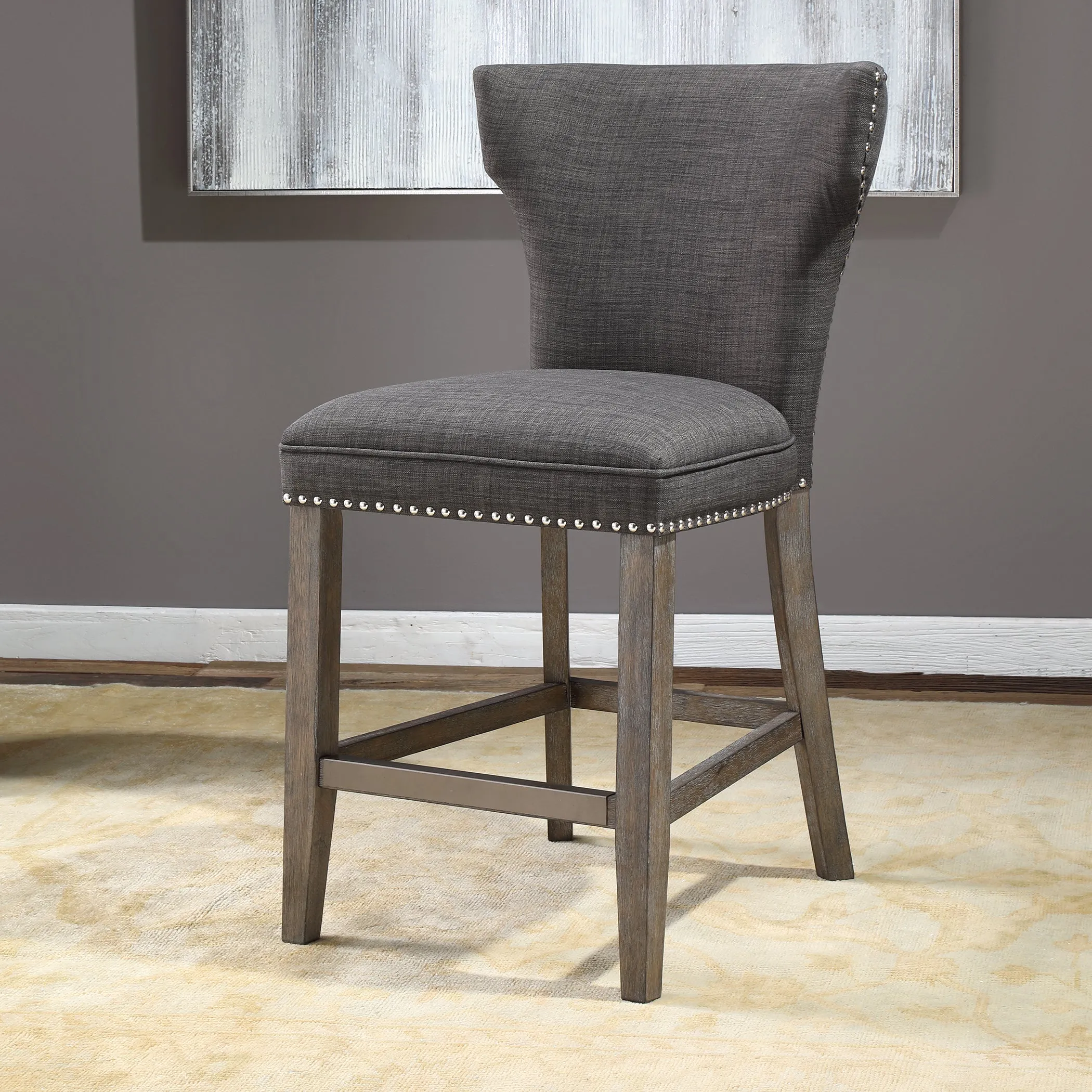 ARNAUD CHARCOAL COUNTER STOOL