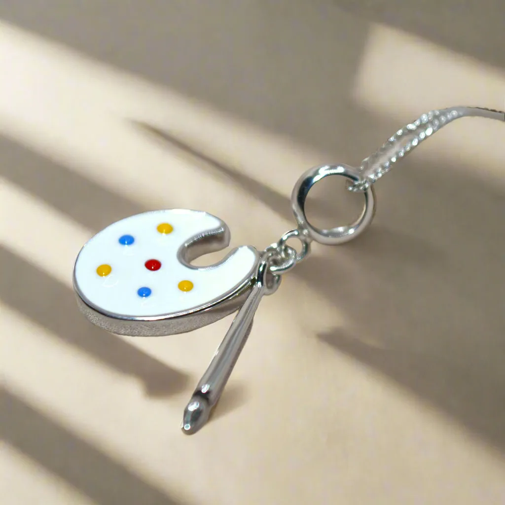 Artistic Palette Charm Pendant - 925 Silver Jewelry