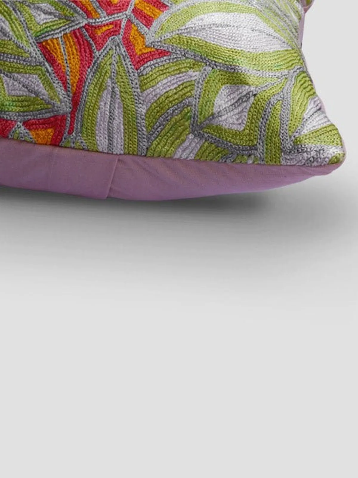 Aster Chainstitch Embroidered Cushion Cover