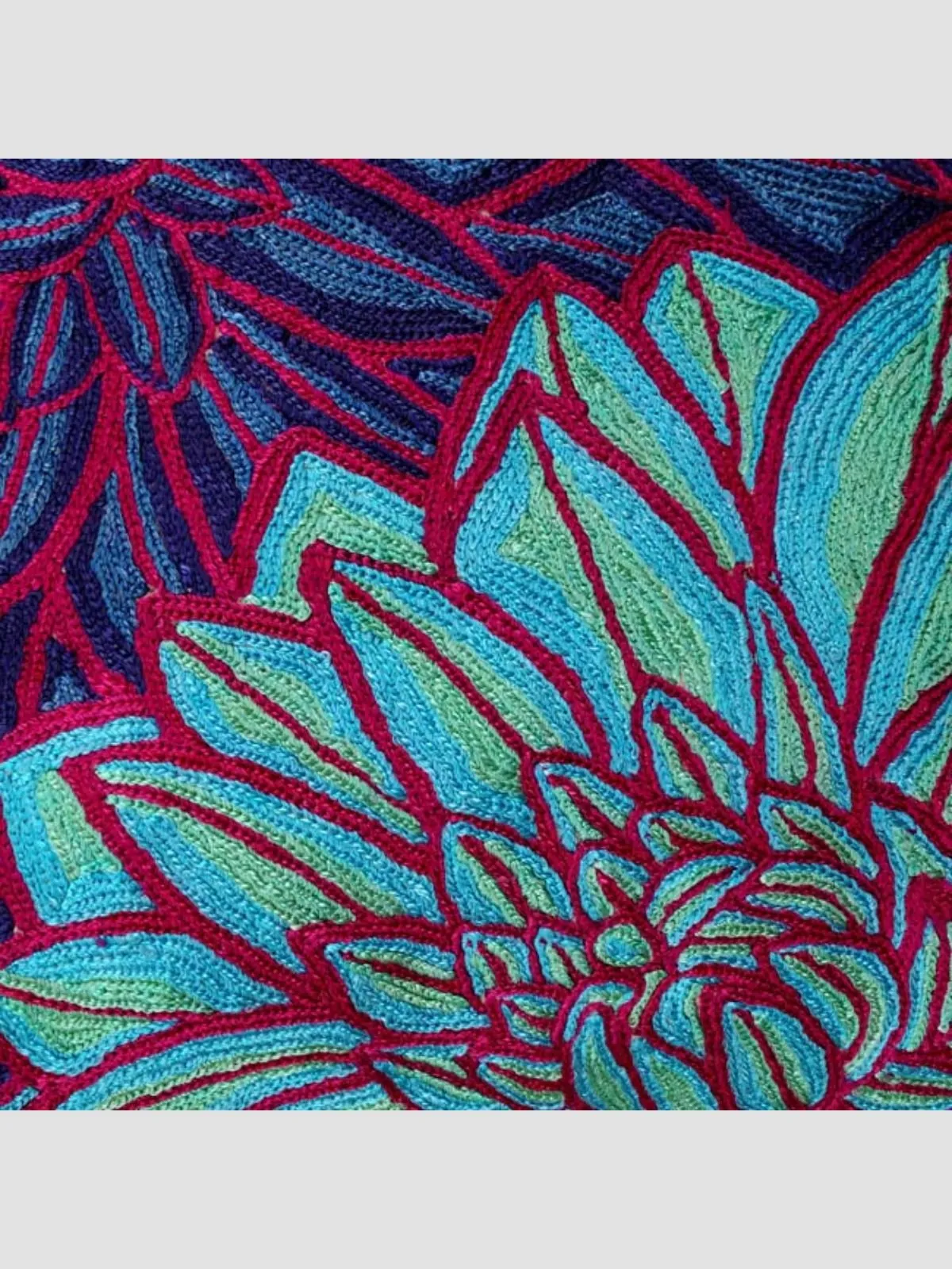 Aster Chainstitch Embroidered Cushion Cover
