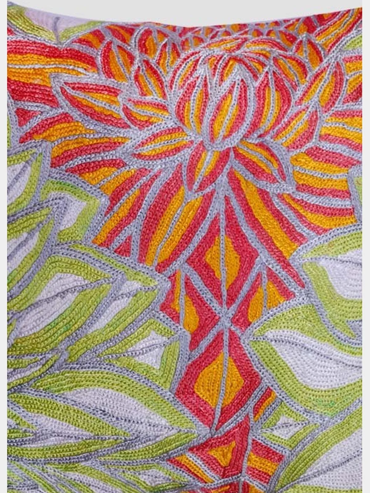 Aster Chainstitch Embroidered Cushion Cover