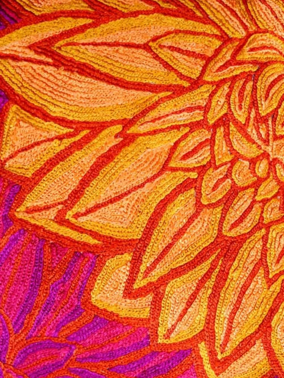 Aster Chainstitch Embroidered Cushion Cover