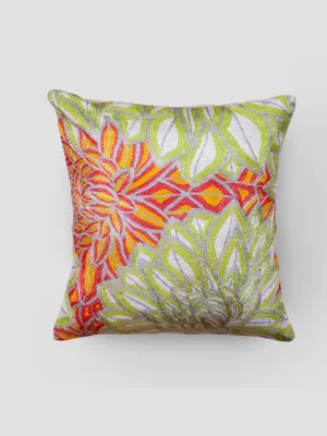 Aster Chainstitch Embroidered Cushion Cover