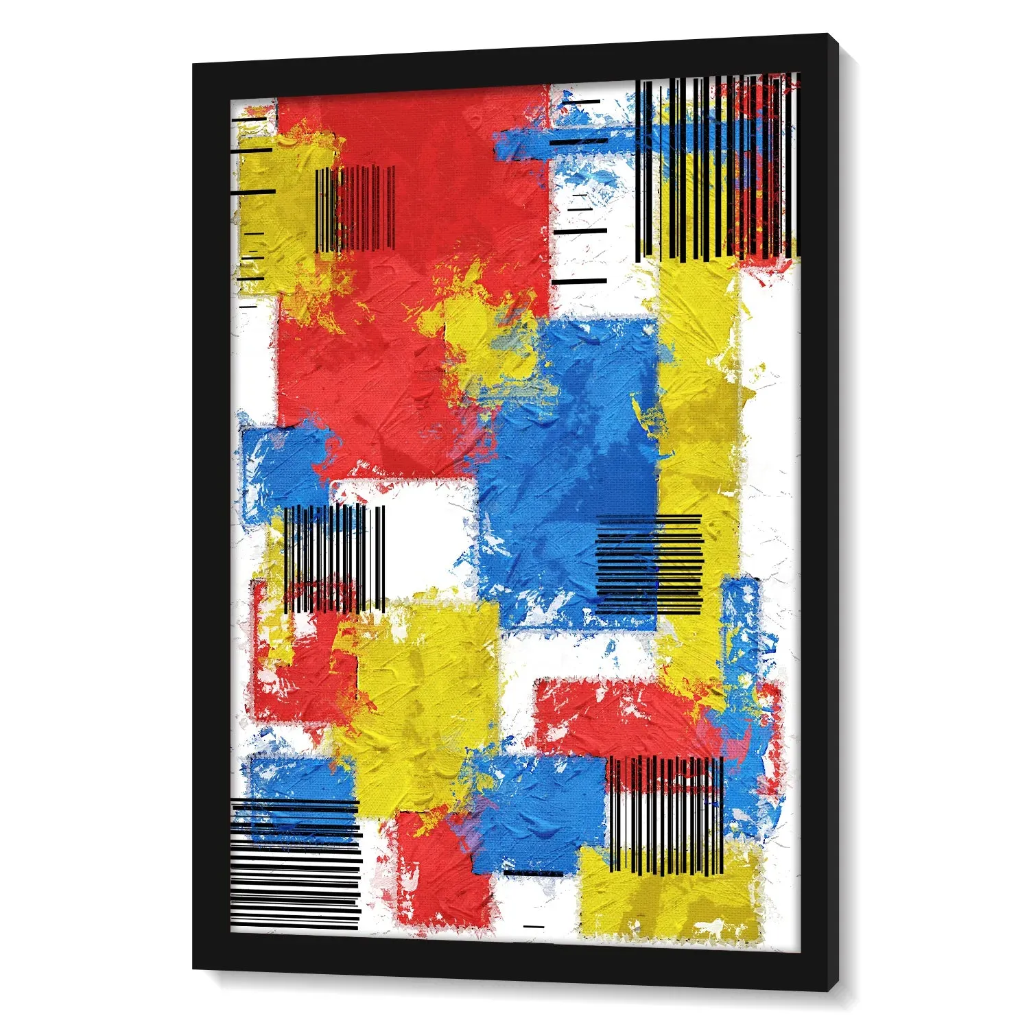 Brush Stroke Patterned Geometric Wall Art - III
