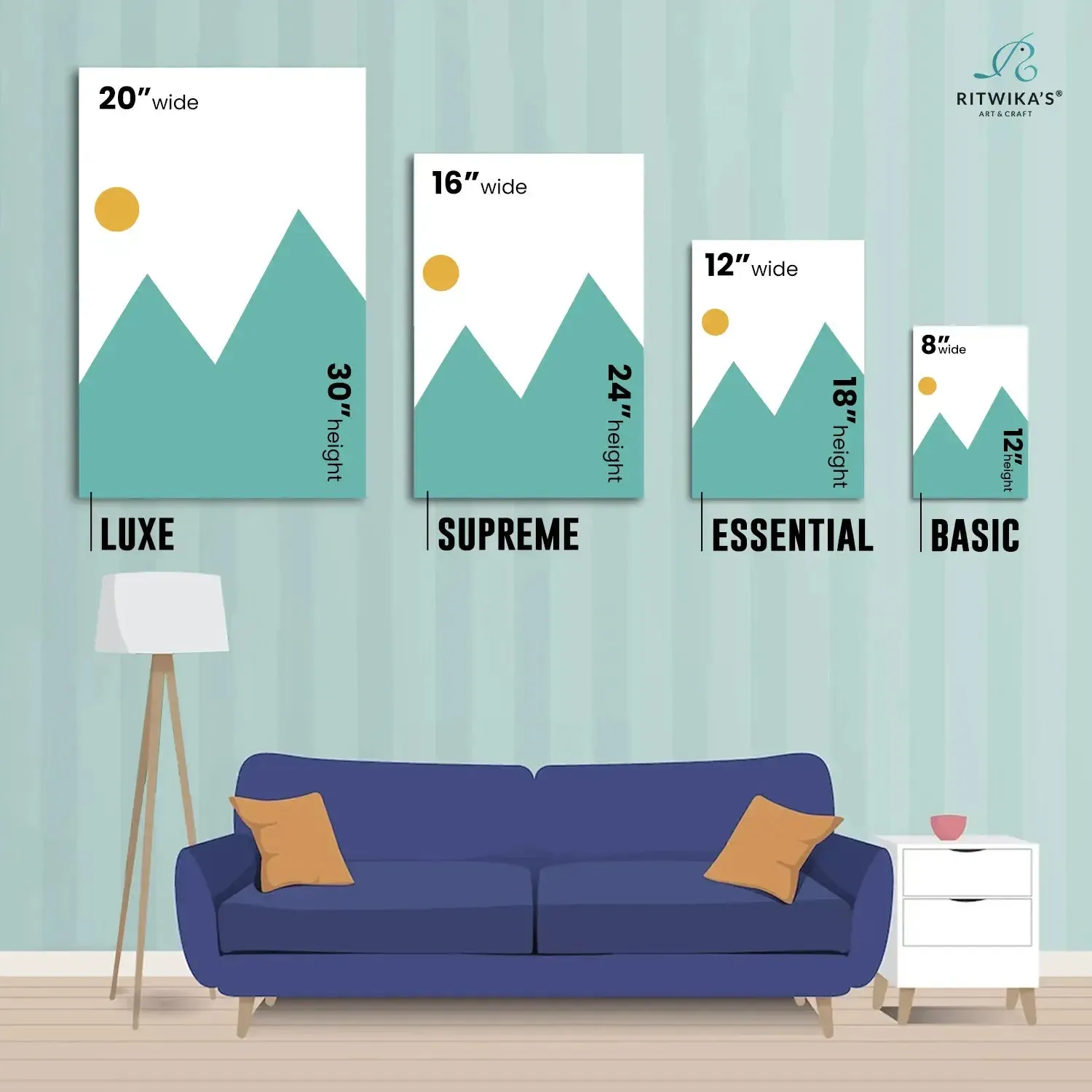 Brush Stroke Patterned Geometric Wall Art - III