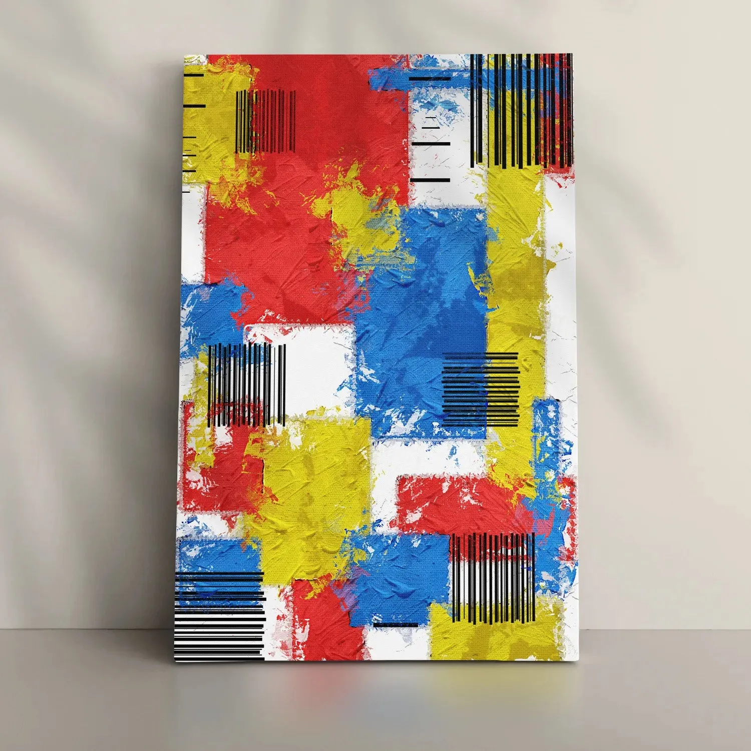 Brush Stroke Patterned Geometric Wall Art - III