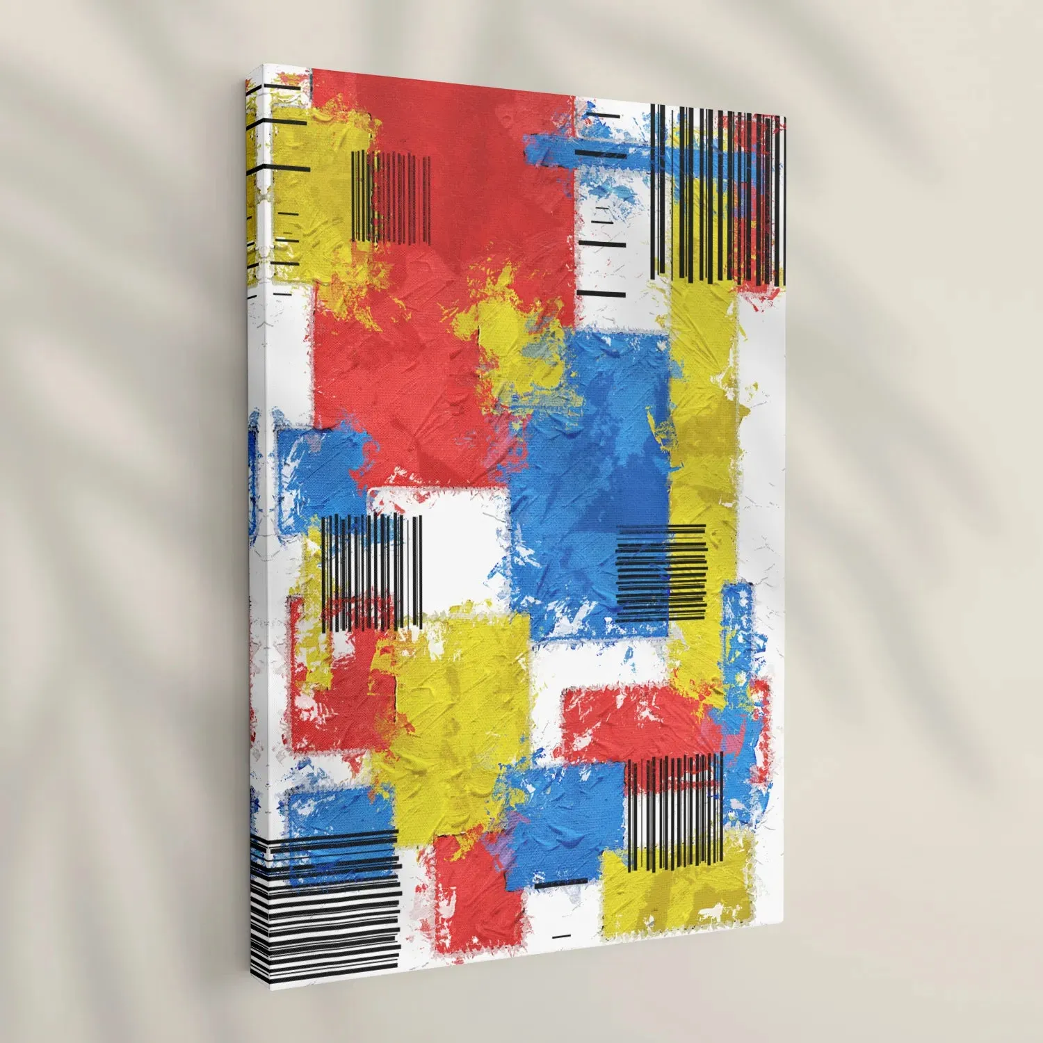 Brush Stroke Patterned Geometric Wall Art - III