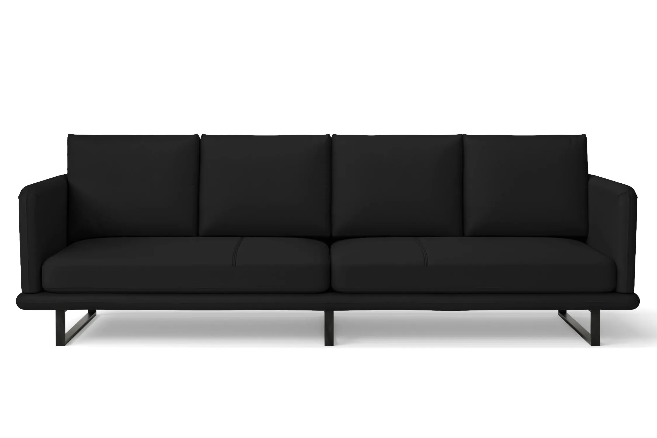 Calabria 4 Seater Sofa Black Leather