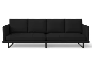 Calabria 4 Seater Sofa Black Leather