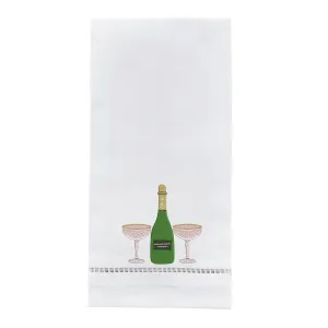 Champagne Embroidered Tea Towel