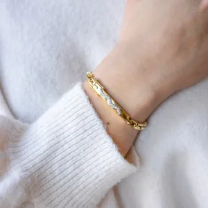 David Webb Lightning Bolt Diamond, Platinum,   18K Gold Bracelet