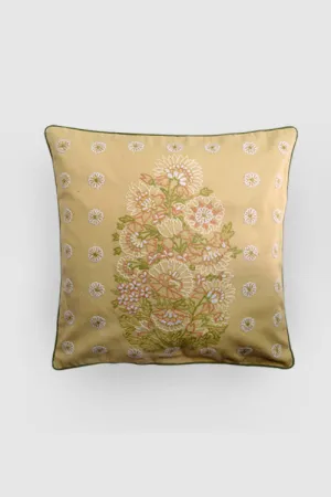 Dilara Aari Embroidered Cushion Cover Beige