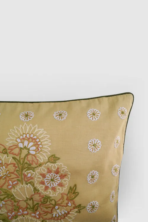 Dilara Aari Embroidered Cushion Cover Beige