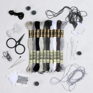 DMC Embroidery Floss, Grey Palette