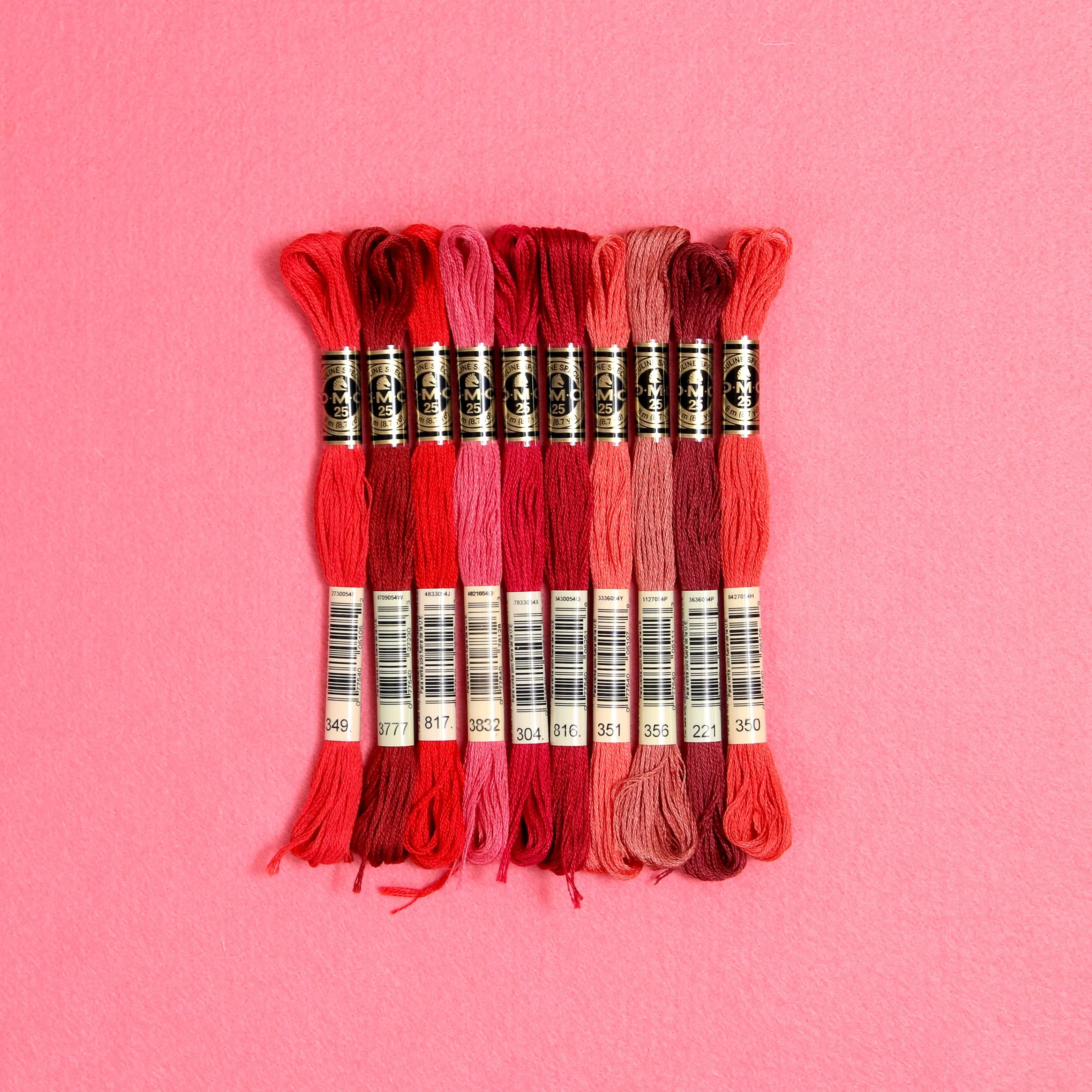 DMC Embroidery Floss, Red Palette