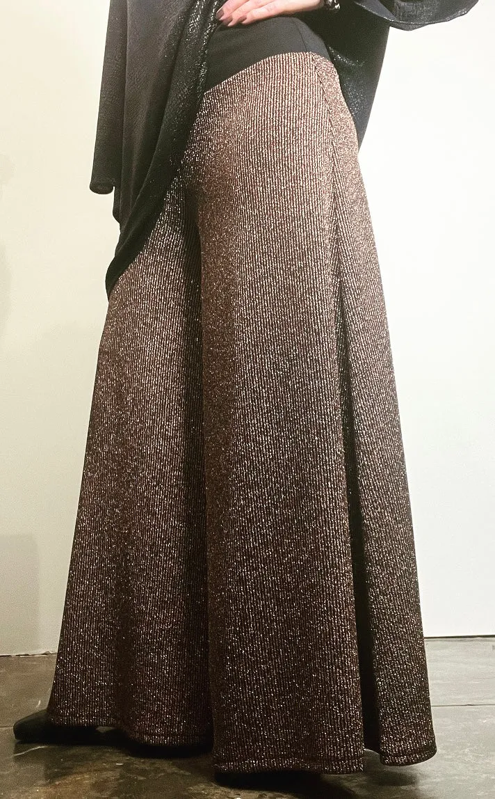 Flared Pant - Bronze Lurex Stripe