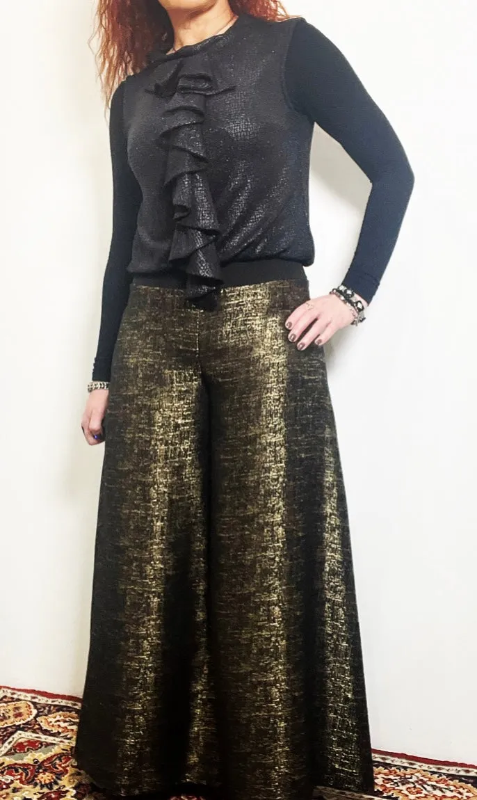 Flared Pant - Gold With Black Fleck
