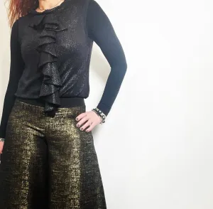 Flared Pant - Gold With Black Fleck