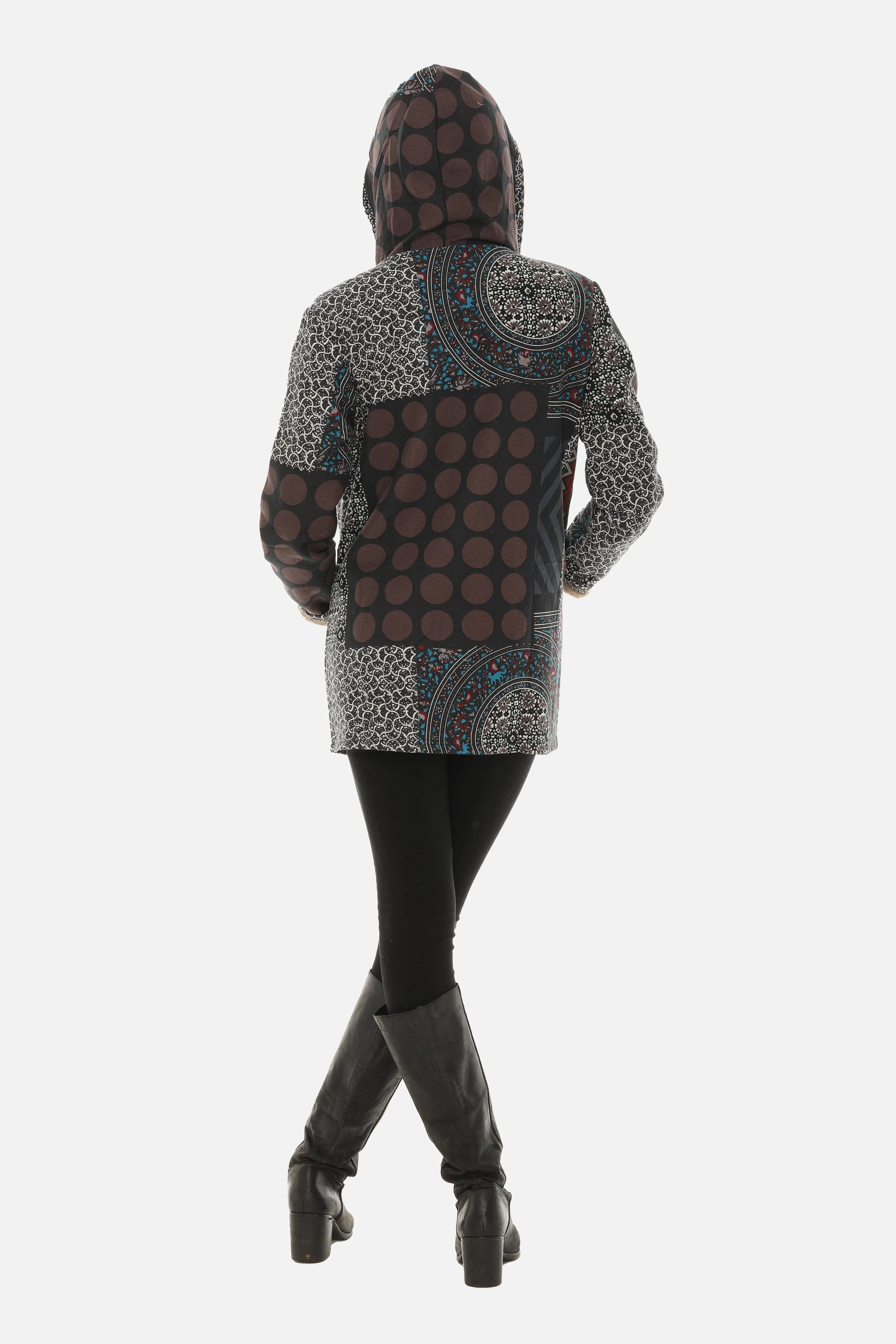Floral print on Geometric Pattern Jacket