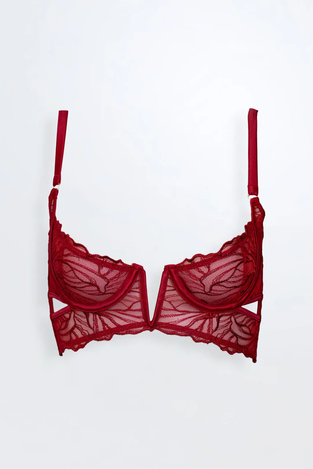 Gaia Bustier Corset Back Bra Red