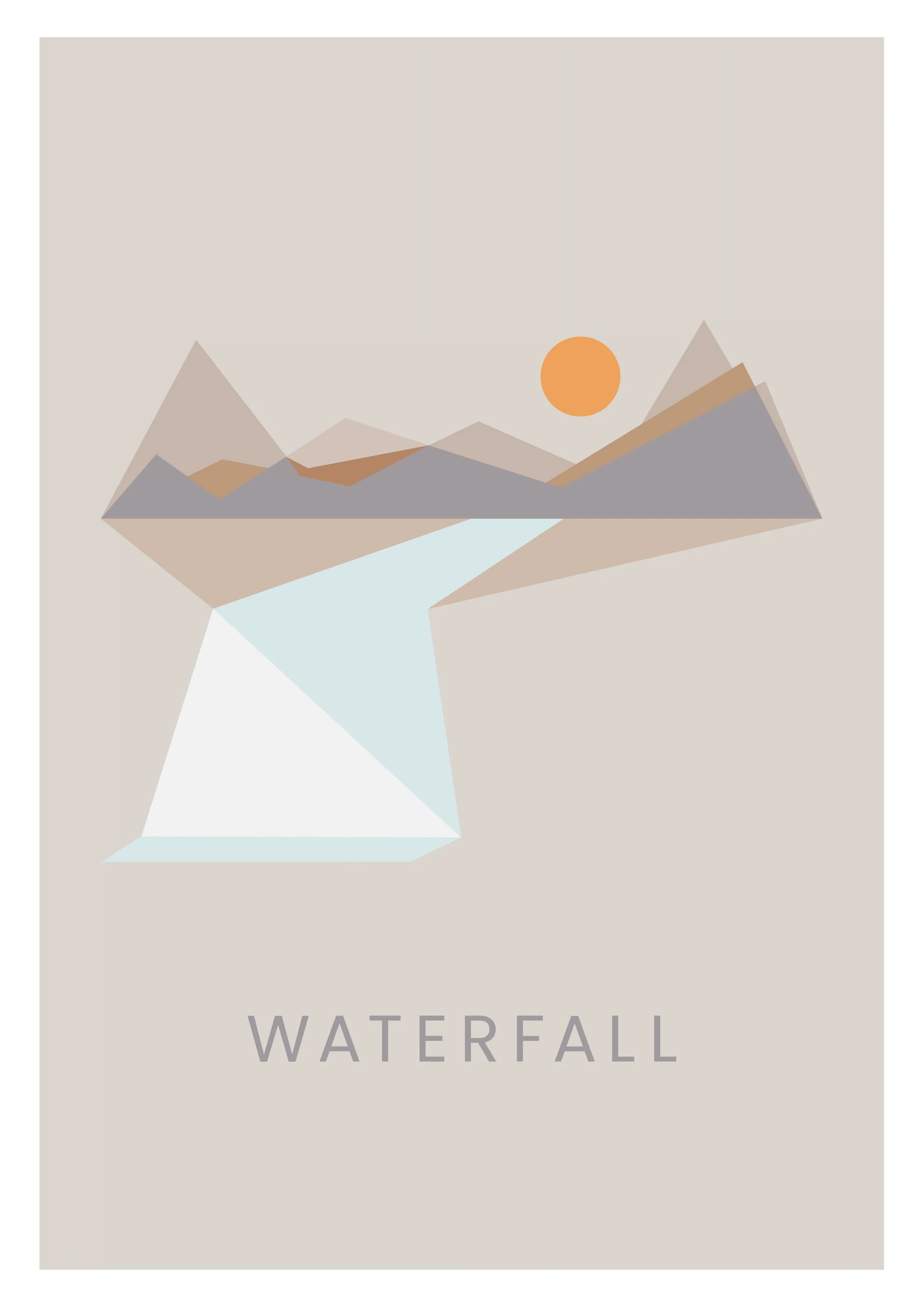 Graphic Art Print | Waterfall