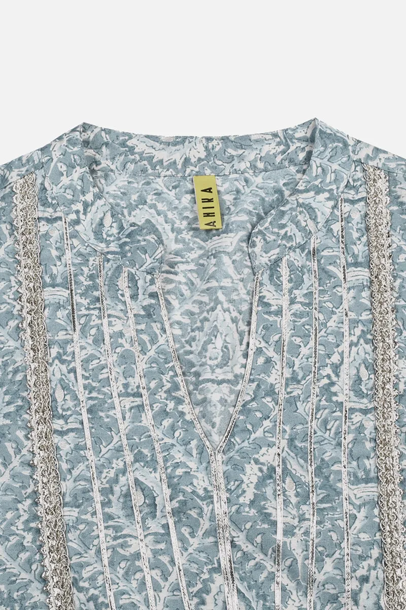 Grey Silk Blend Straight Kurtas