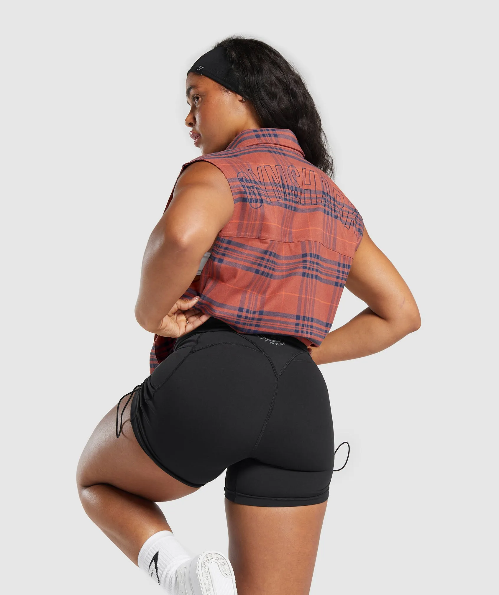 Gymshark Check Sleeveless Shirt - Canyon Brown