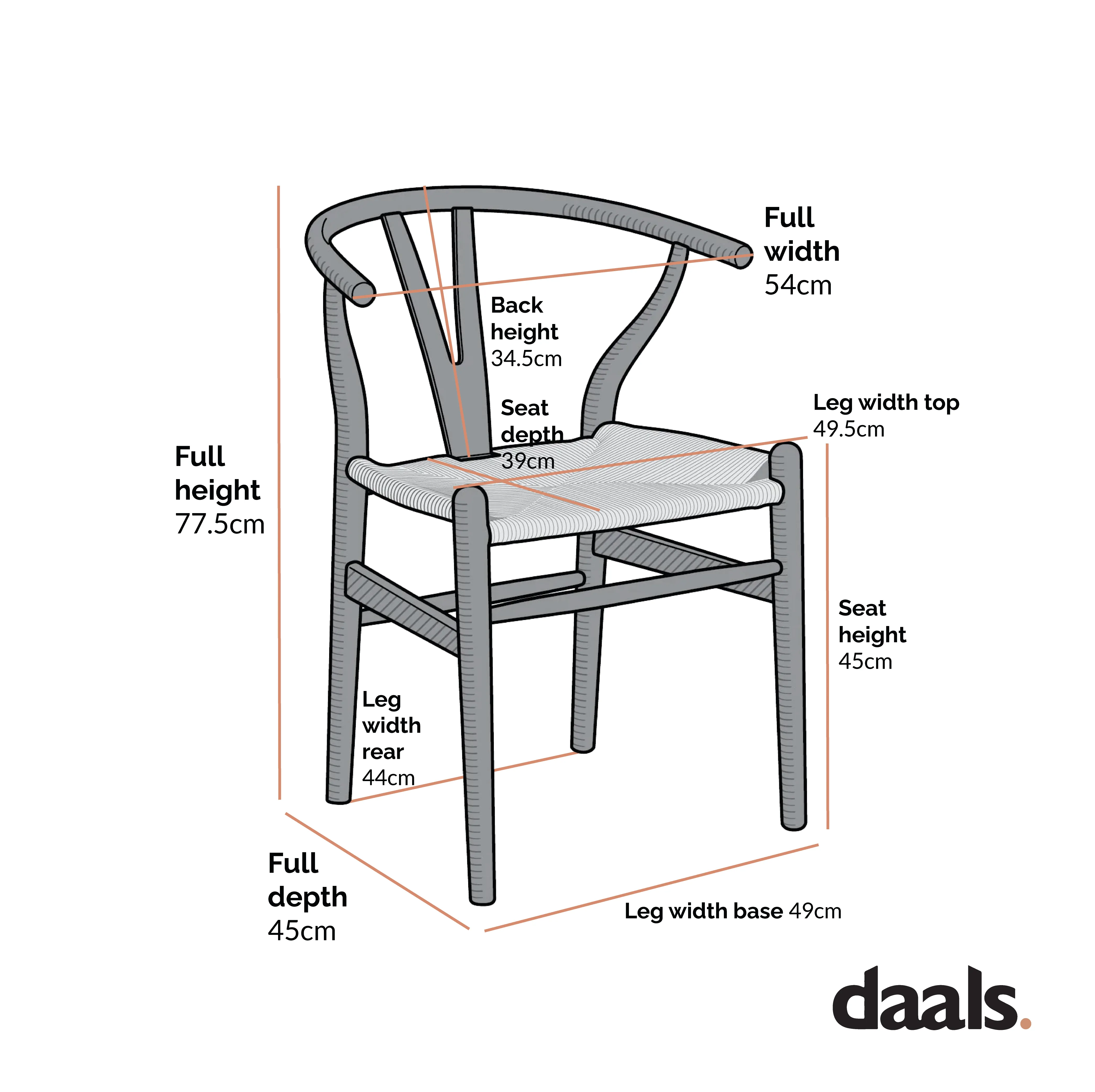 Hansel Wooden Natural Weave Dining Chair, Natural Colour Frame