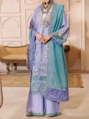 Light Purple Raw Silk 3 Piece Formal Unstitched - AL-3PS-LS-UN-454
