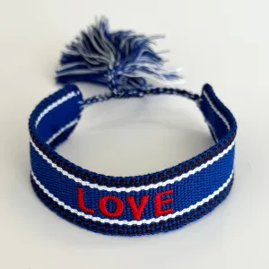 LOVE Adjustable Bracelet | Navy/Red