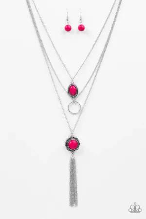 Paparazzi Necklace ~ Floral Fanatic - Pink