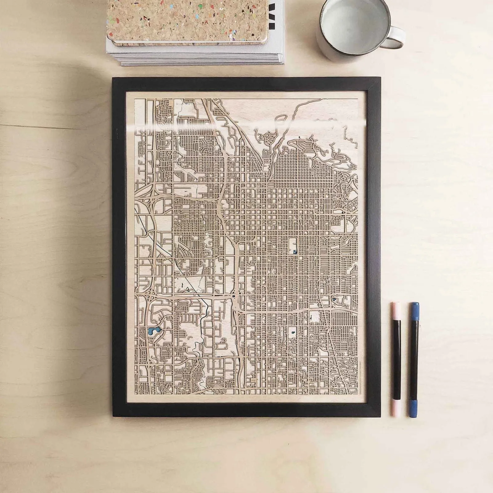 Salt Lake City Wooden Map