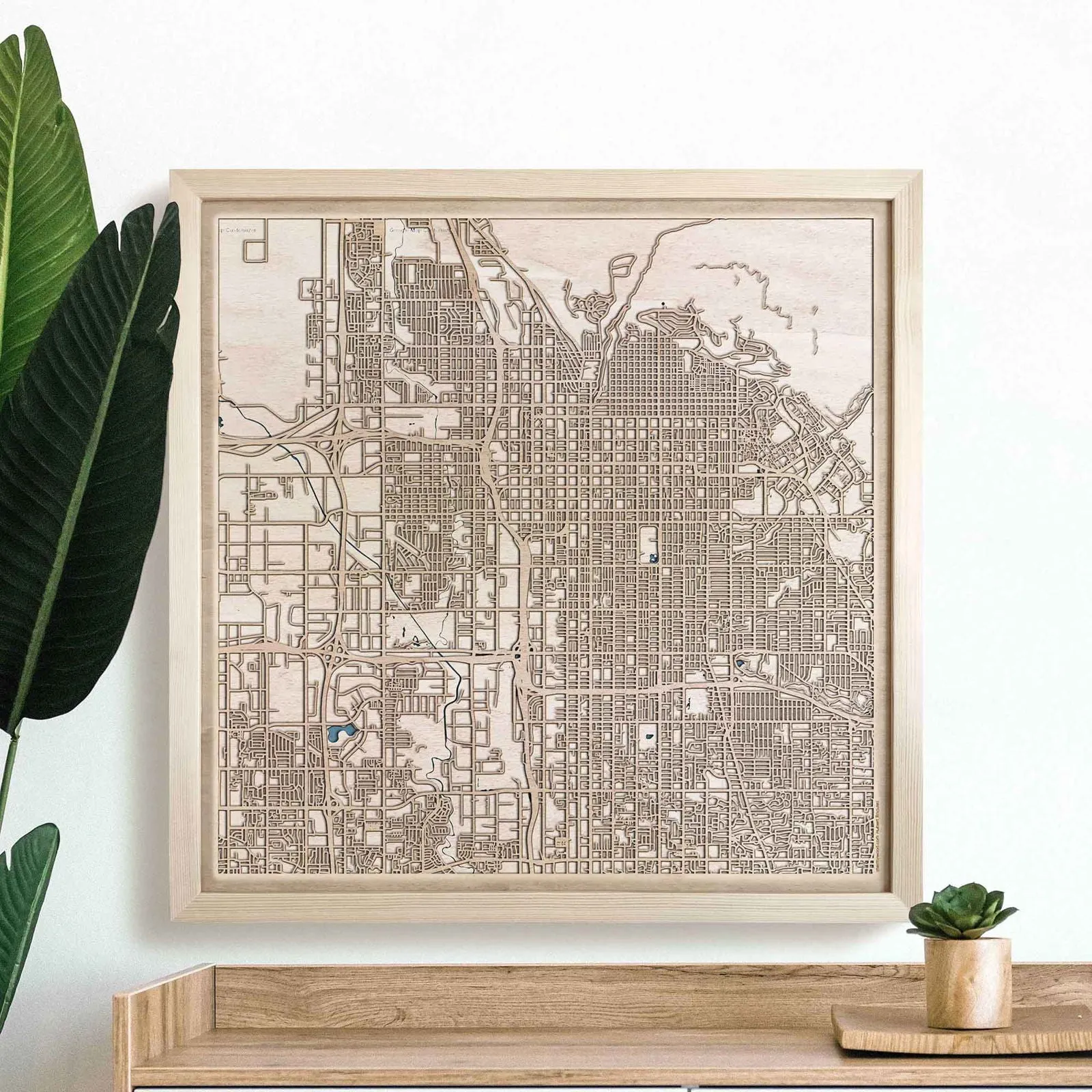 Salt Lake City Wooden Map