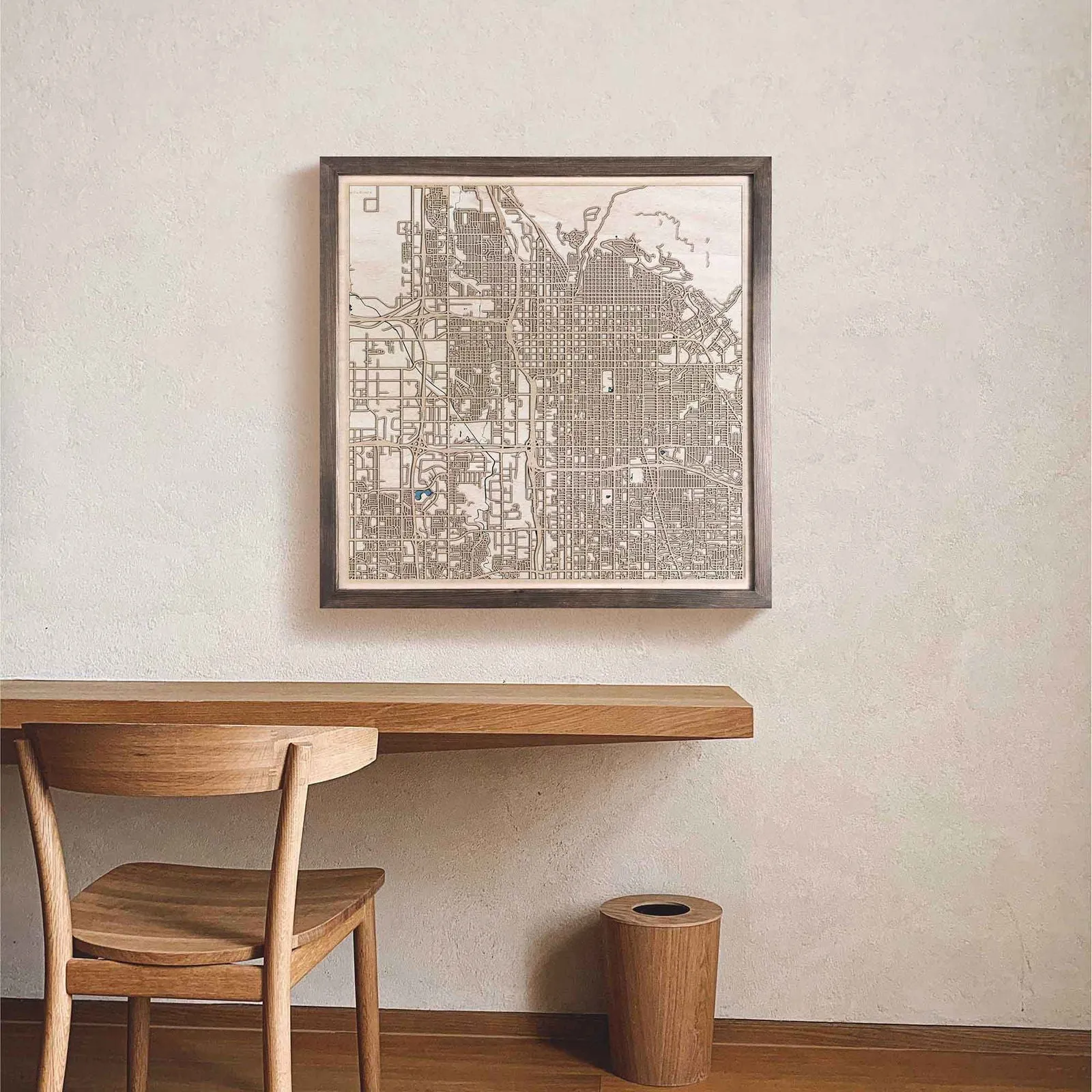 Salt Lake City Wooden Map