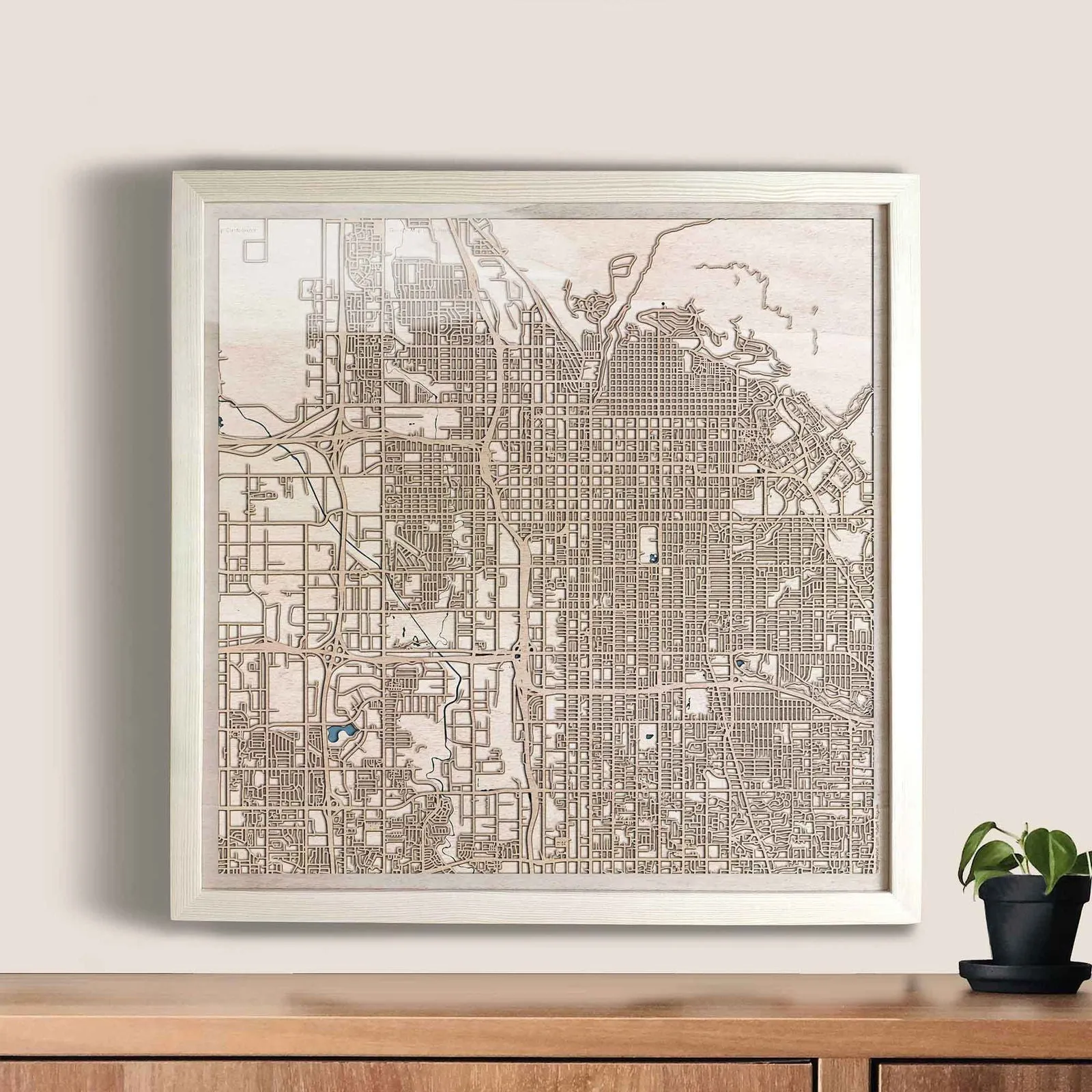 Salt Lake City Wooden Map