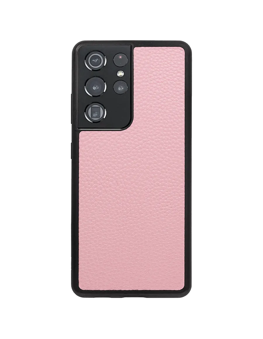 Signature Pebbled Leather Samsung Case with Black Border