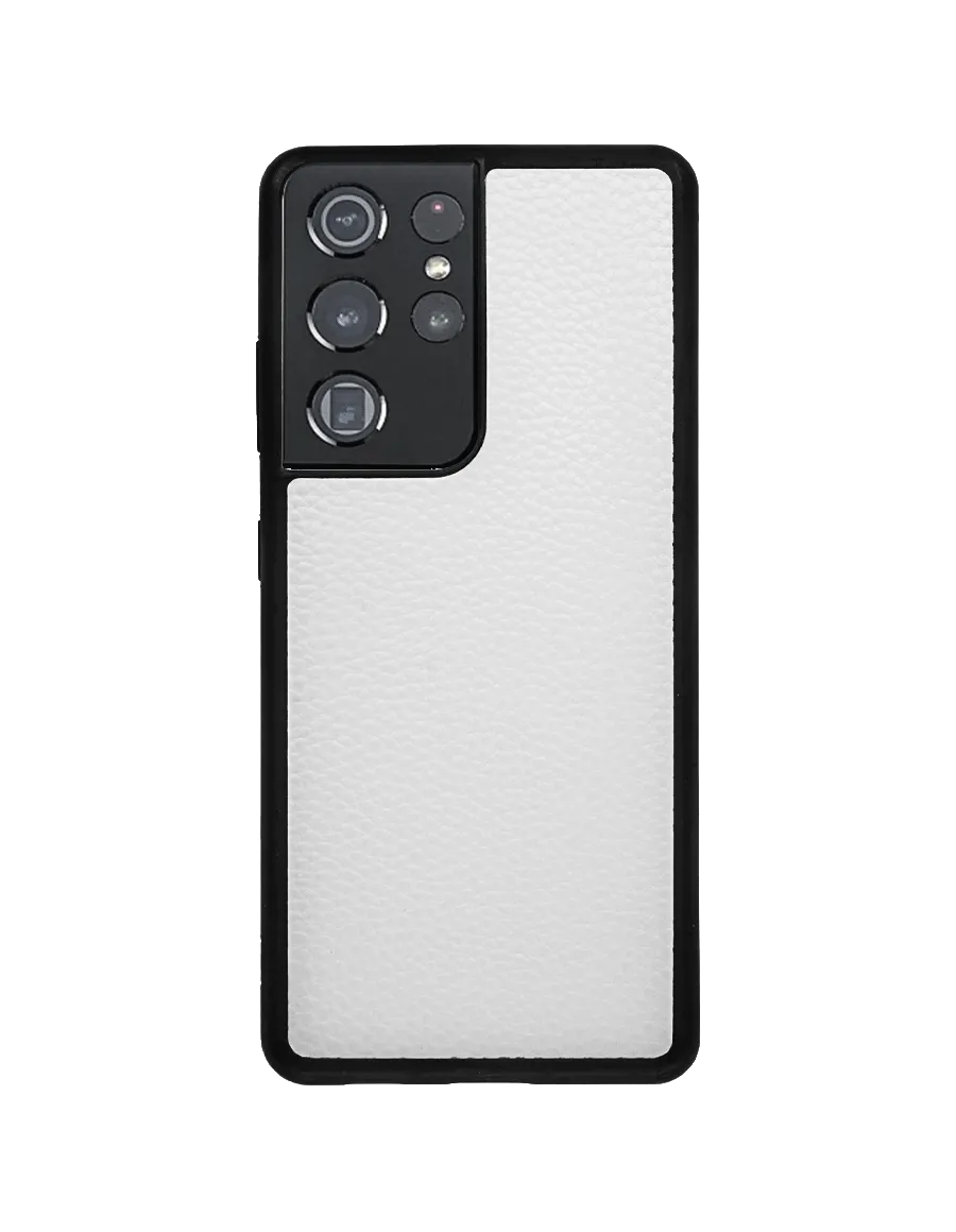 Signature Pebbled Leather Samsung Case with Black Border