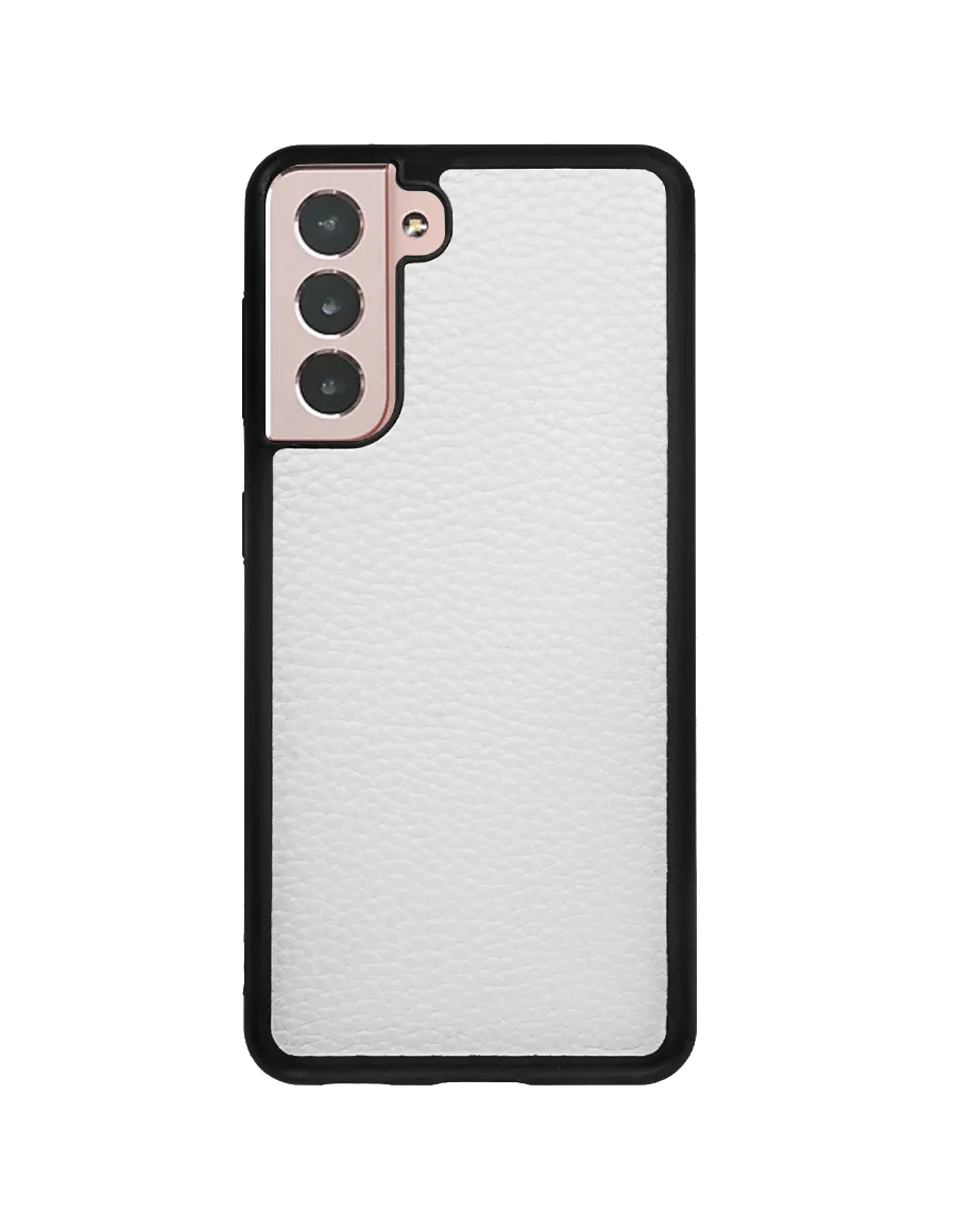 Signature Pebbled Leather Samsung Case with Black Border