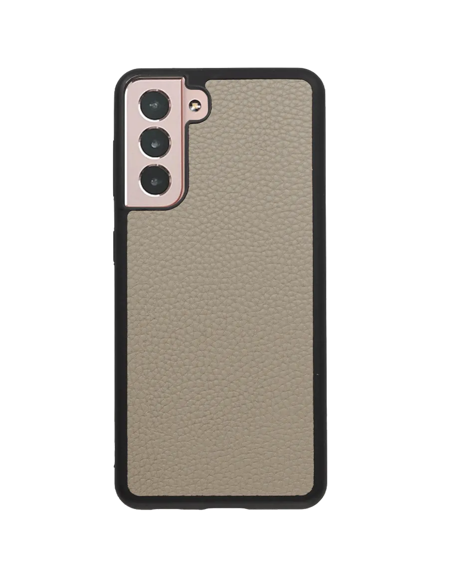 Signature Pebbled Leather Samsung Case with Black Border