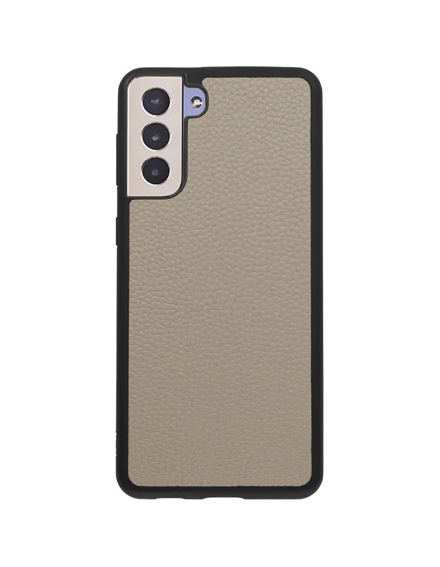 Signature Pebbled Leather Samsung Case with Black Border