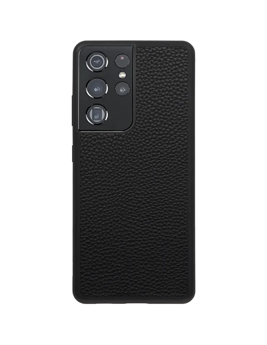 Signature Pebbled Leather Samsung Case with Black Border