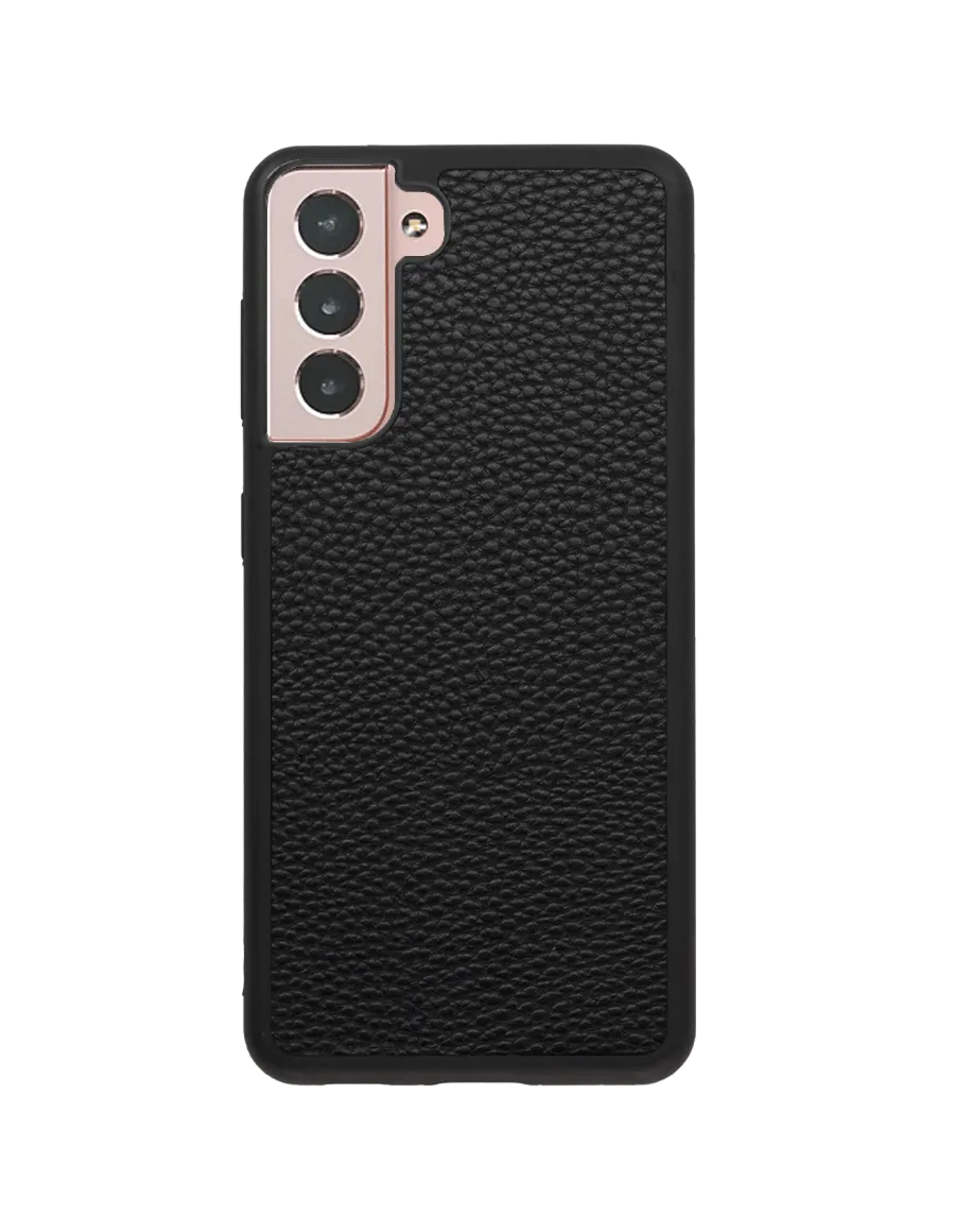Signature Pebbled Leather Samsung Case with Black Border