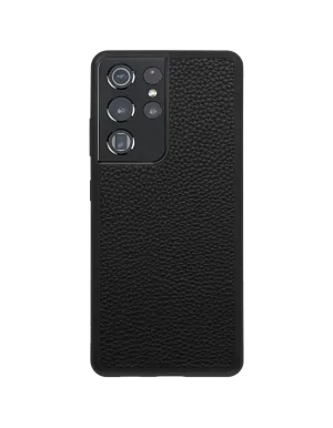 Signature Pebbled Leather Samsung Case with Black Border